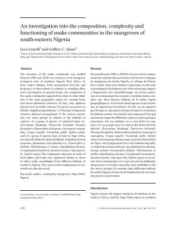 An investigation into the composition, complexity and functioning of ...