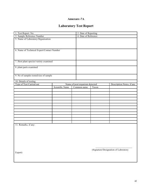 SOP for Post Entry Quarantine Inspection - Plant quarantine India