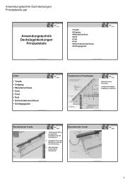 Anwendungstechnik Dachziegeldeckungen Prinzipdetails