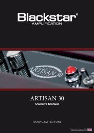 Owner's Manual HAND-CRAFTED TONE - Blackstar Amplification
