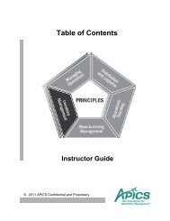 APICS Principles of Inventory Management