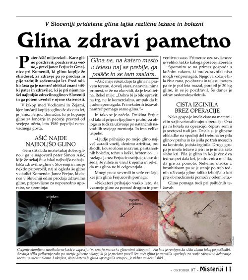 Glina zdravi pametno - Misteriji