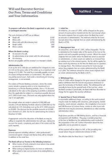 Fee's Terms and Conditions Leaflet - NatWest