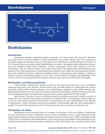 Benfotiamine Monograph - Anaturalhealingcenter.com