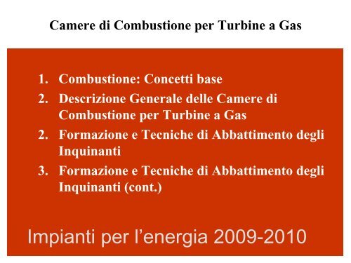 Formazione di Inquinanti Legatti alla Combustione nei ... - TPG