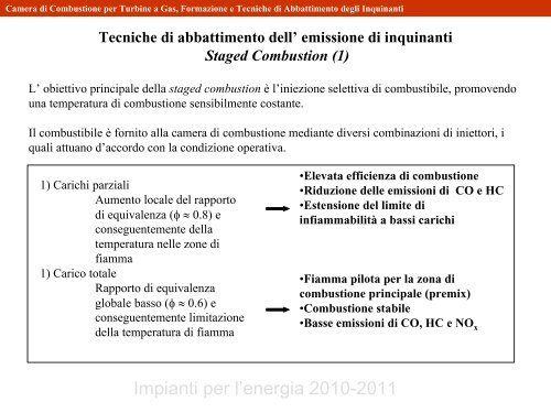 Formazione di Inquinanti Legatti alla Combustione nei ... - TPG