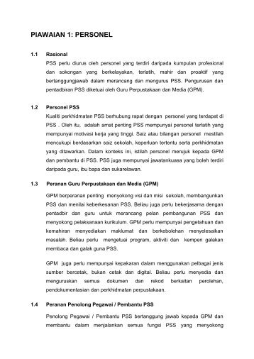 PIAWAIAN 1: PERSONEL - Portal Sumber Pendidikan