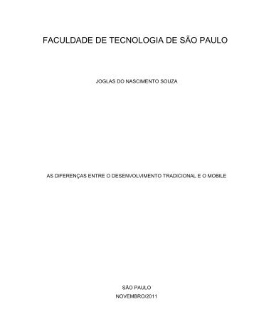 FACULDADE DE TECNOLOGIA DE SÃO PAULO - Fatec