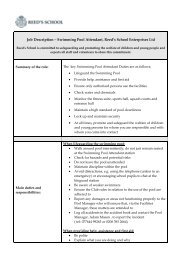 job description and person specification v1 Jan 09 - Reed's School