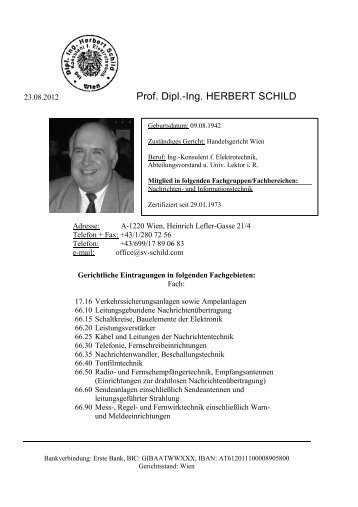 Prof. Dipl.-Ing. HERBERT SCHILD - Fachgruppe Elektronik und EDV