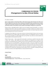 COMMUNIQUE DE PRESSE Changement à la tête d'Arval Hellas