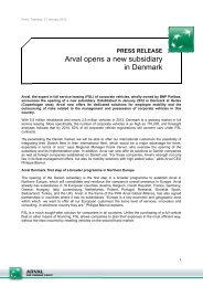 Arval Press Release - Arval opens a new subsidiary in Denmarkx