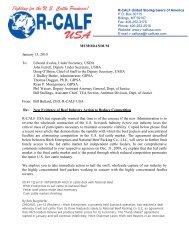 R-CALF USA's Memo to GIPSA, DOJ and USDA regarding the loss ...