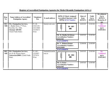 Registered Methyl Bromide treatment providers ... - Plant Quarantine