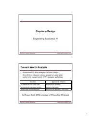 Capstone Design Present Worth Analysis