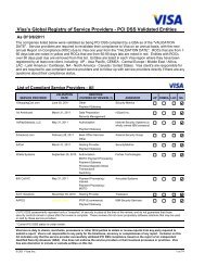 Visa's Global Registry of Service Providers - PCI DSS Validated ...