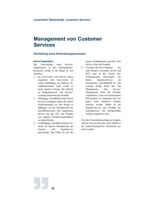 Management von Customer Services - Lünendonk-Shop