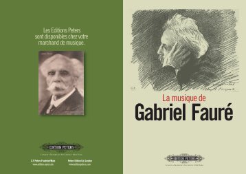 La musique de Gabriel Fauré - Edition Peters