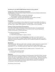 Categories of Table Clinics/Poster Presentation All ... - IADR/AADR