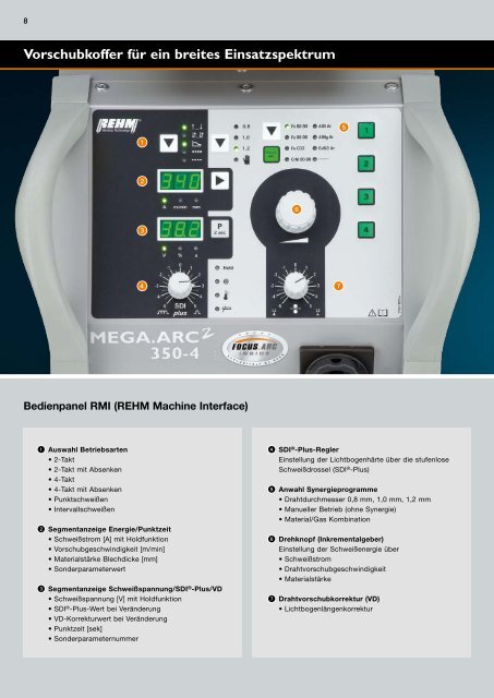 MEGA.ARC2 Ã¢Â€Â“ Das Programm - Rehm GmbH  u. Co KG