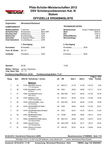 Slalom - Tabarzer SV - Ski Alpin