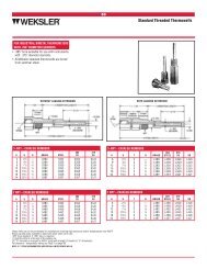 SEPARABLE THERMOwELLS AVAILABLE - Weksler Gauges