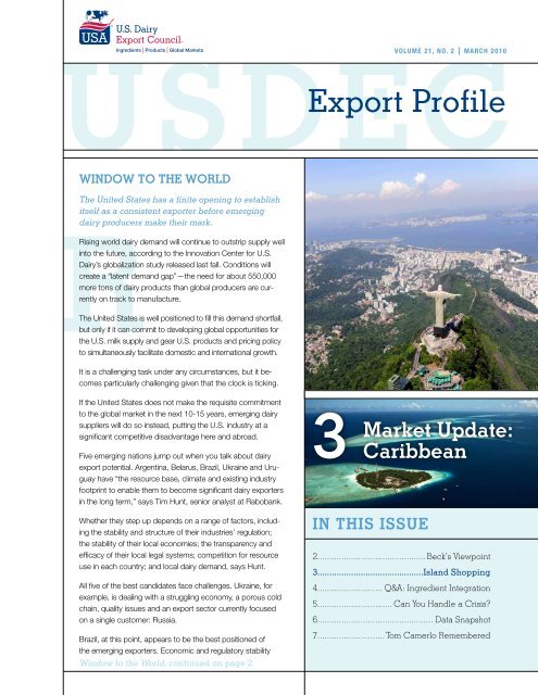 Export Profile - US Dairy Export Council