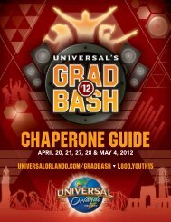 Chaperone guide - Universal Studios Orlando