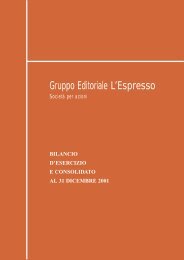 Bilancio al 31-12-2001 PDF File - Gruppo Editoriale L'Espresso S.p.A.
