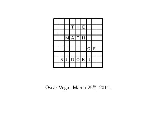 The Math of Sudoku