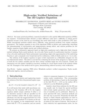 High-order Verified Solutions of the 3D Laplace Equation