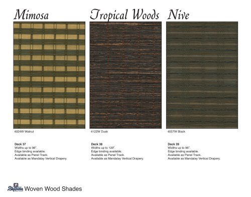 MelhannaÂ® Woven Wood Shade Collection Book 1 - Skandia ...