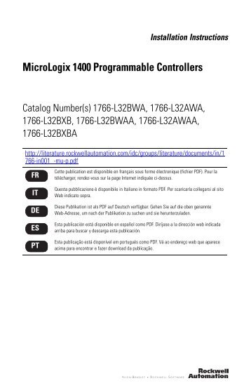 MicroLogix 1400 Programmable Controllers