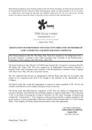 Resignation of Independent Non-executive Director ... - TOM Group