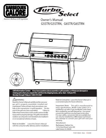 Turbo Select Manual - Grill-Repair.com