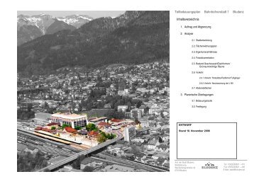 Teilbebauungsplan Bahnhofvorstadt 1 Bludenz Inhaltsverzeichnis