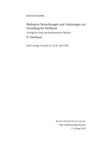 Meditative Betrachtungen und Anleitungen zur Vertiefung der ...