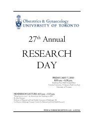 Research Day Abstract Booklet - University of Toronto Department of ...