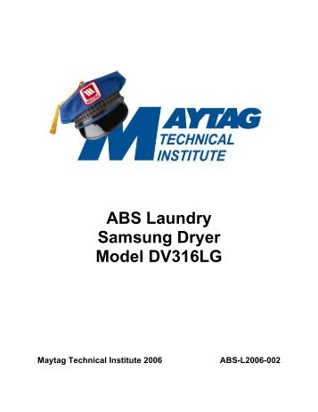 ABS Laundry Samsung Dryer Model DV316LG - Thank you for ...