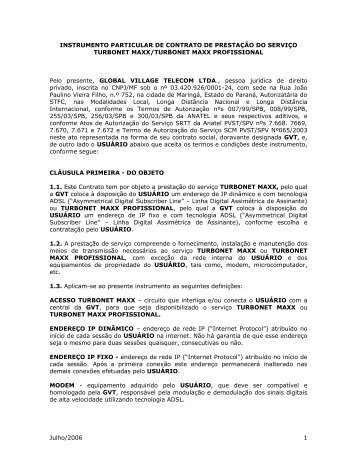CONTRATO DE ADESÃO - GVT