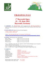 P R O S P E C T U S 1 Bayreuth Open 15. - 19 ... - Bayreuth TT Open