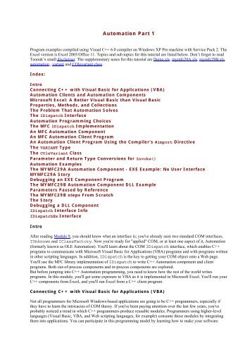 MFC programming tutorial Automation step-by ... - Tenouk C & C++
