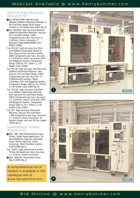 Live Auction with Webcast Facilities Fuji Surface Mount PCB ...