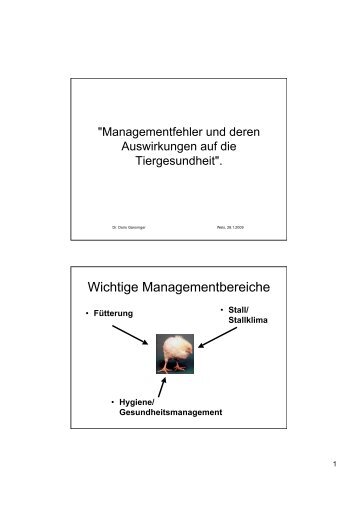 Managementfehler und deren Auswirkungen auf die Tiergesundheit