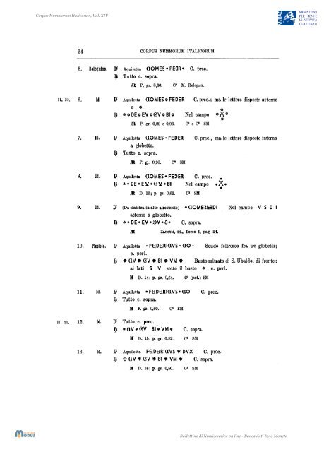 Corpus Nummorum Italicorum Vol. I - Portale Numismatico dello Stato