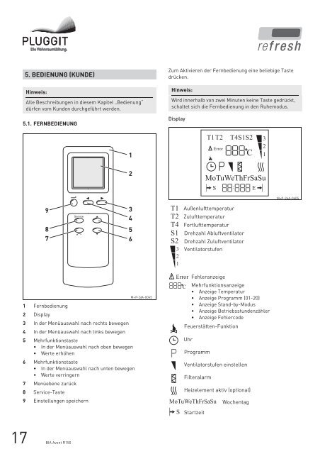 Betriebs- und Installationsanleitung - Pluggit