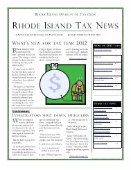 rhode island tax news - Rhode Island Division of Taxation - RI.gov