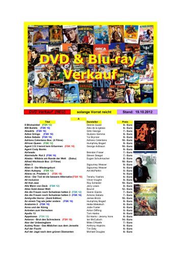 DVD Verkaufsliste - Filmdose Berlin