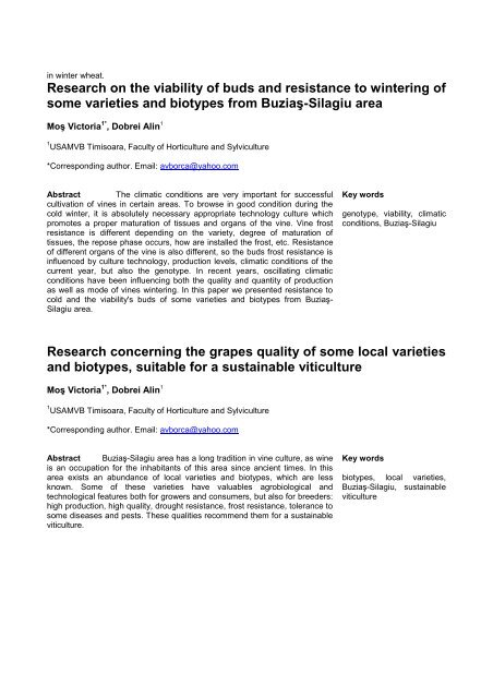 Research concerning the composition and organoleptic features