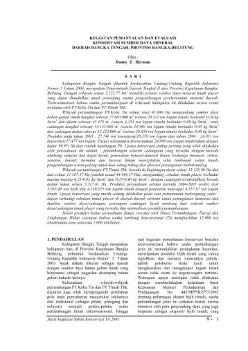 Pemantauan dan Evaluasi Konservasi Sumber Daya Mineral di ...